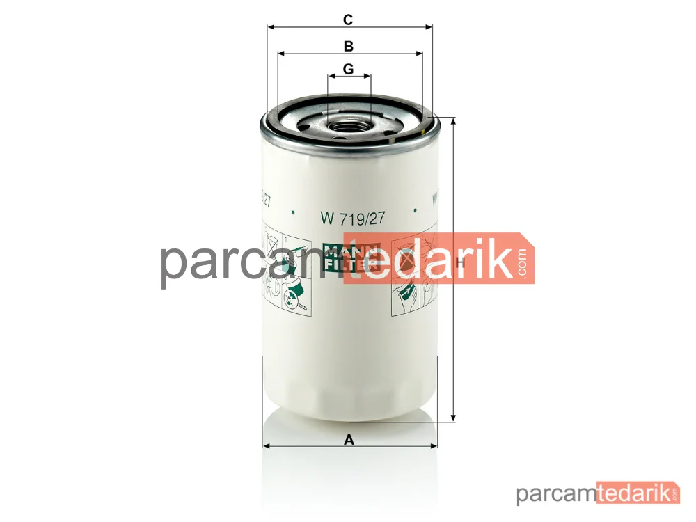 MANN FILTER W719/27 | Yağ Filtresi — Ford Tourneo Connect 1.8 16V 02-13