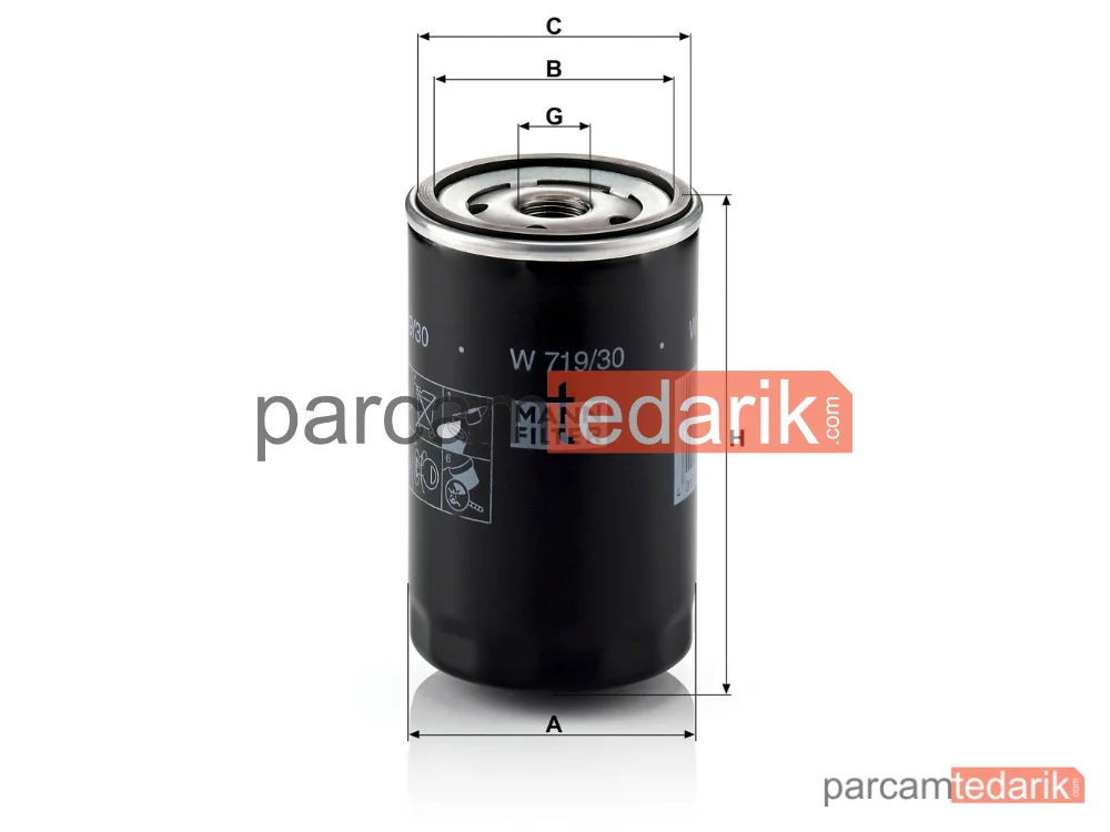 MANN FILTER W719/30 | Yağ Filtresi — Volkswagen Bora 1.8 T 00-05