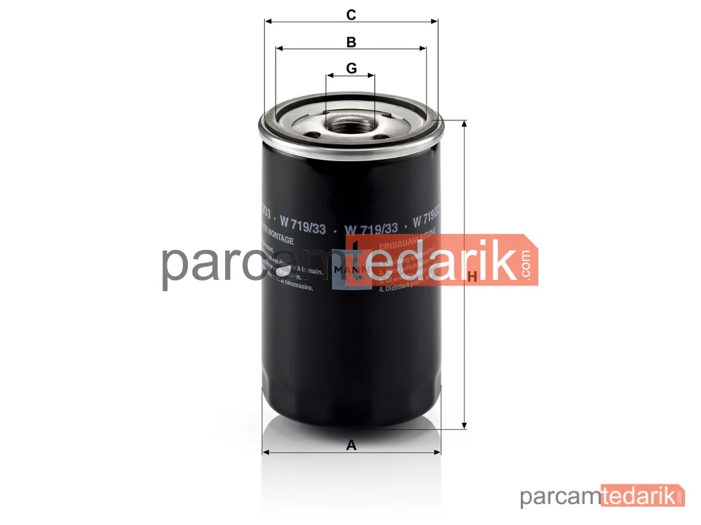 MANN FILTER W719/33 | Yağ Filtresi — Rover 75 2.0 V6 99-05, 2.5 V6 99-05