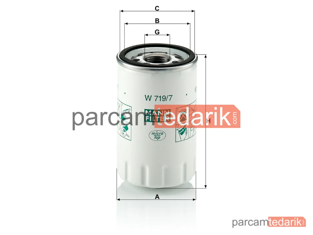 MANN FILTER W719/7 | Yağ Filtresi — Jaguar S-Type 4.0 V8 99-02, 4.2 V8 02-07, XJ 3.2-4.0 97-03