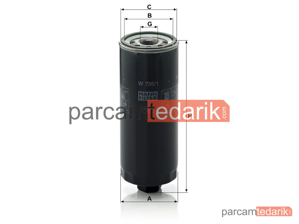 MANN FILTER W735/1 | Yağ Filtresi — Audi A6 S6 4.2 Quattro 94-97, S6 Plus Quatttro 96-97