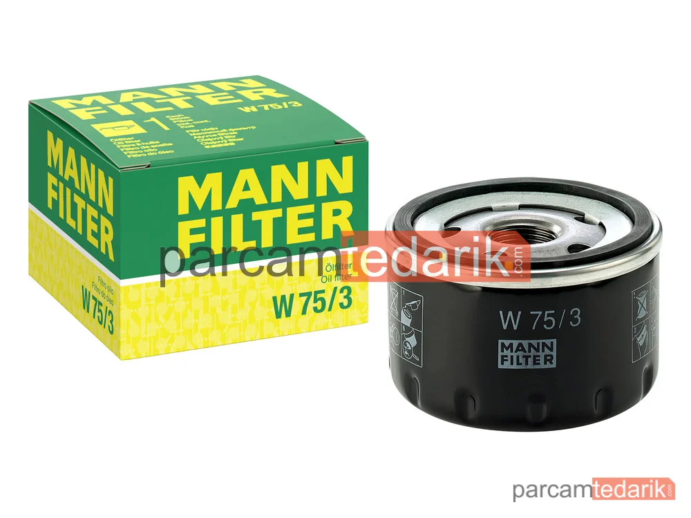 MANN FILTER W75/3 | Yağ Filtresi — Renault Clio I 12 90-98, 1.4 90-98, 1.8 90-98, Clio II 1.4 16V 00-08