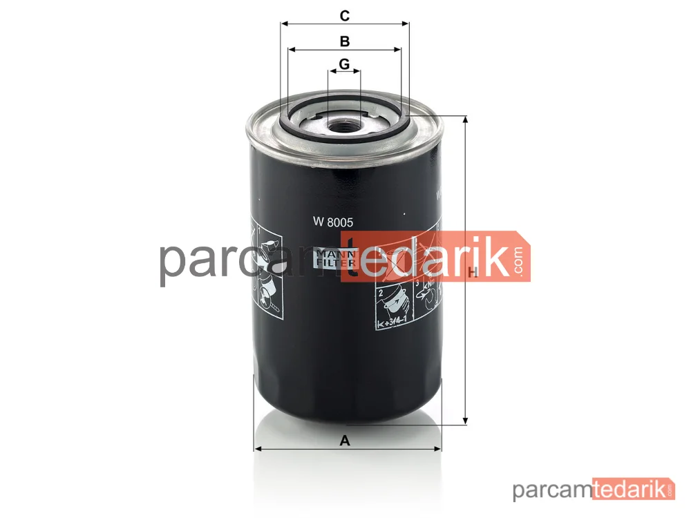 MANN FILTER W8005 | Yağ Filtresi — Iveco Zeta 79-91