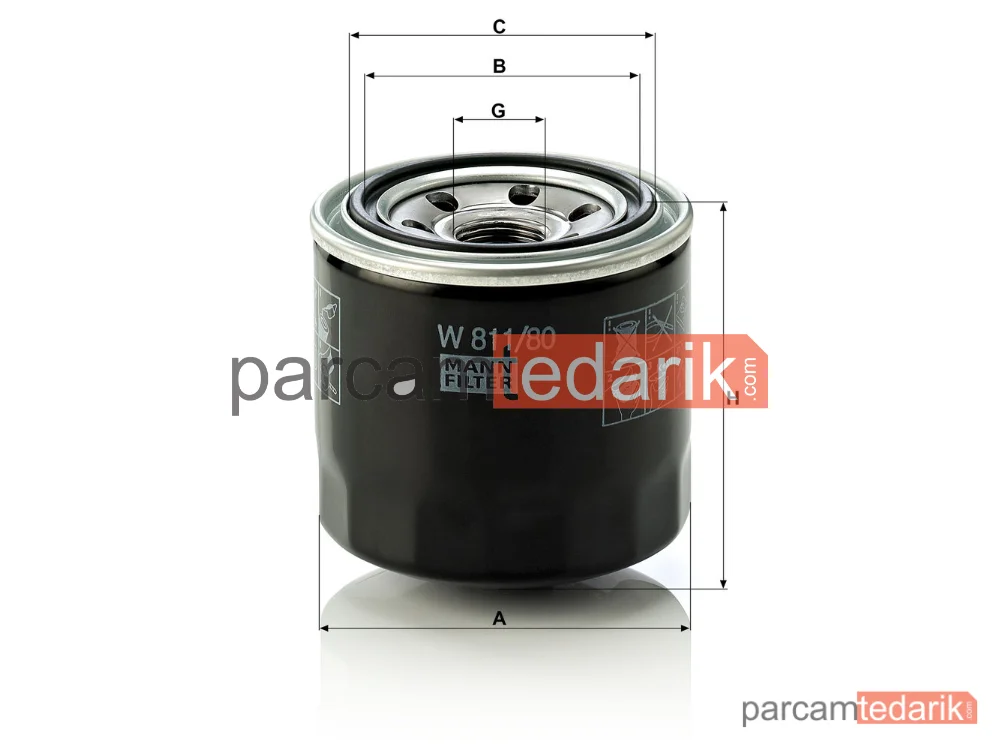 MANN FILTER W811/80 | Yağ Filtresi — Hyundai Accent Blue-ERA-İ10-İ20-İ30 1.4-1.6