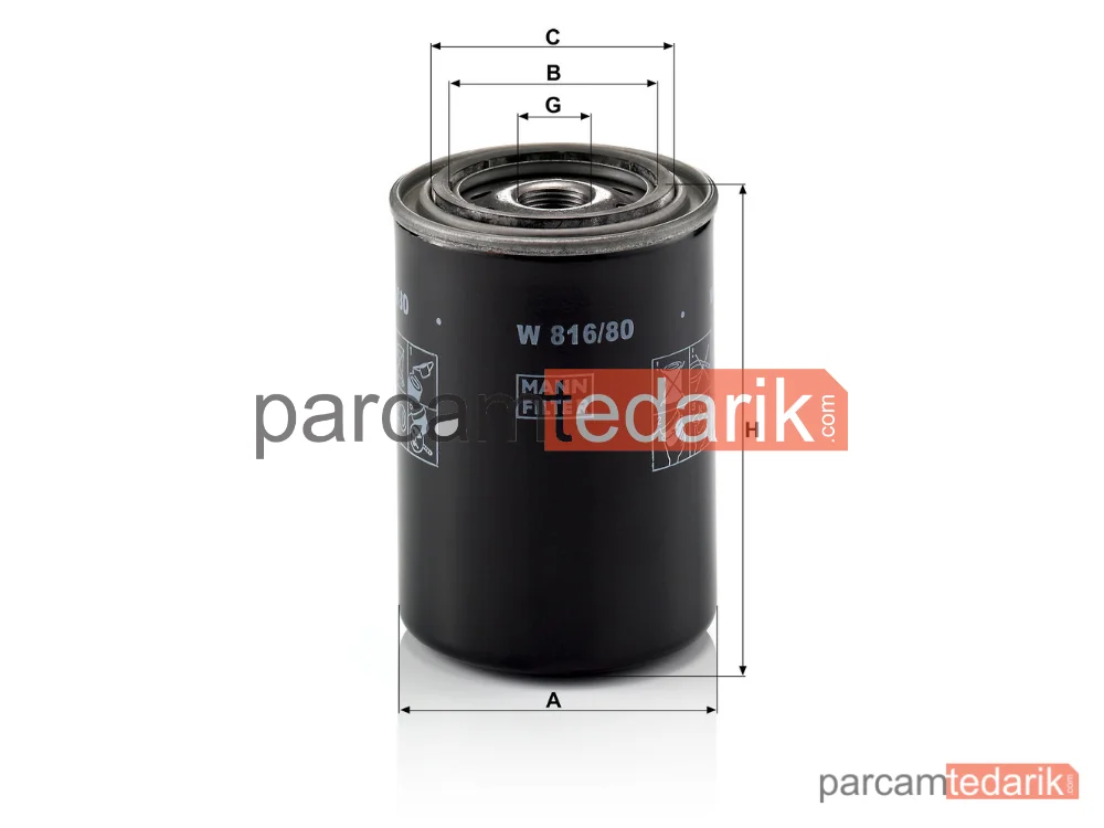 MANN FILTER W816/80 | Yağ Filtresi — Mitsubishi Colt II 1.8 GL D 84-86