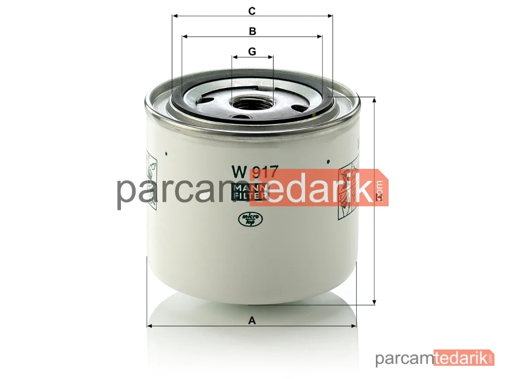 MANN FILTER W917 | Yağ Filtresi — Hidrolik Volvo C70 I Coupe 2.3 T5 98-05, 2.4 T 98-05, 2.4 99-02