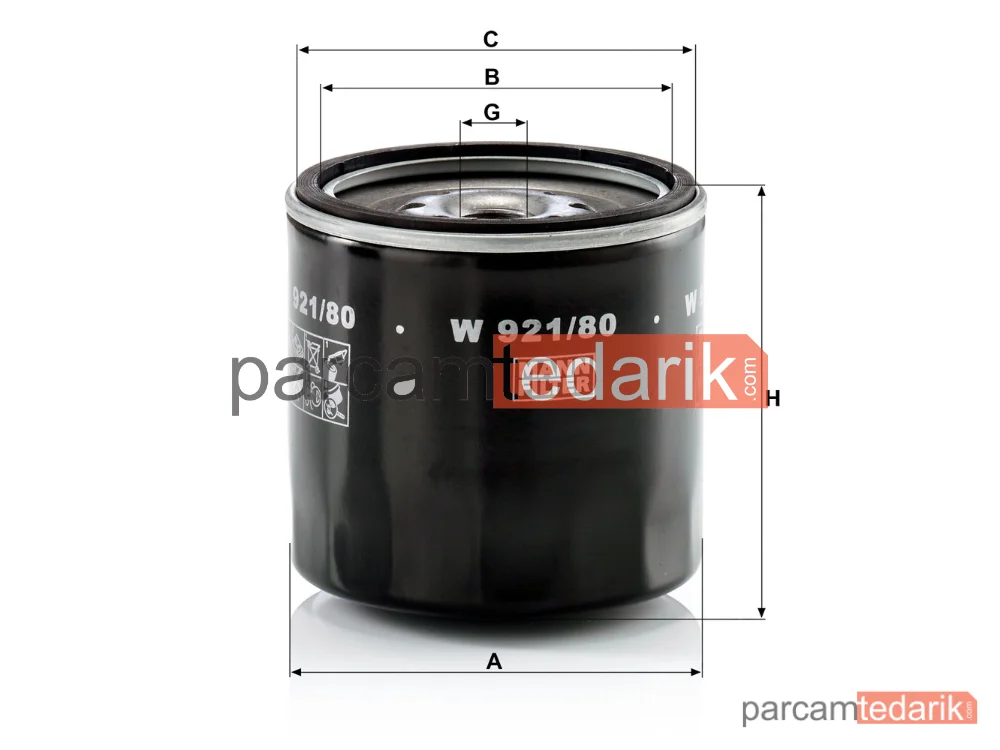 MANN FILTER W921/80 | Yağ Filtresi — Isuzu Campo 2.2 D 83-90, 2.5 D 83-90