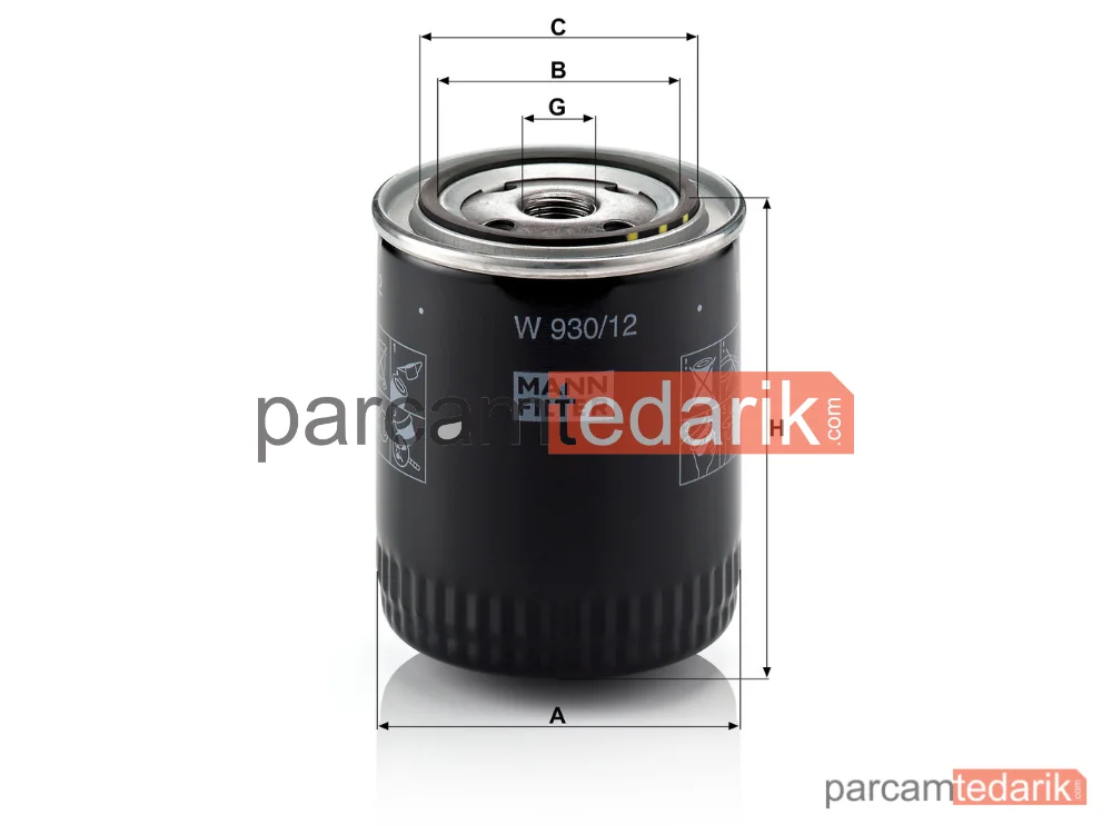 MANN FILTER W930/12 | Yağ Filtresi — Opel Frontera A 2.3 TD 92-98, Omega A 2.3 TD 86-88