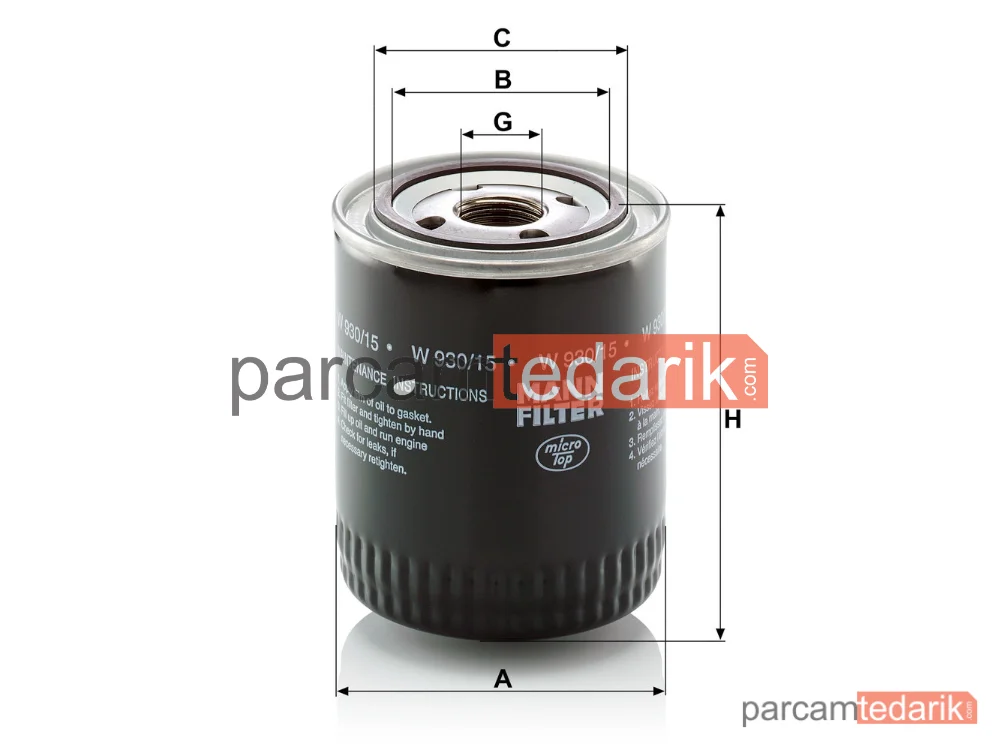 MANN FILTER W930/15 | Yağ Filtresi — Case IH