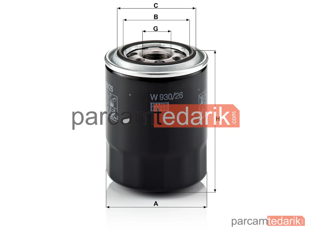 MANN FILTER W930/26 | Yağ Filtresi — Kia Carnival II 2.9 Crdi 01-06