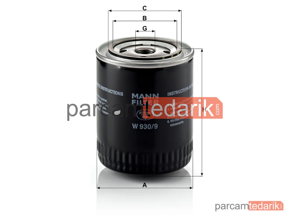 MANN FILTER W930/9 | Yağ Filtresi — Mercedes-Benz Henschel 2-T 207 1.8 73-77