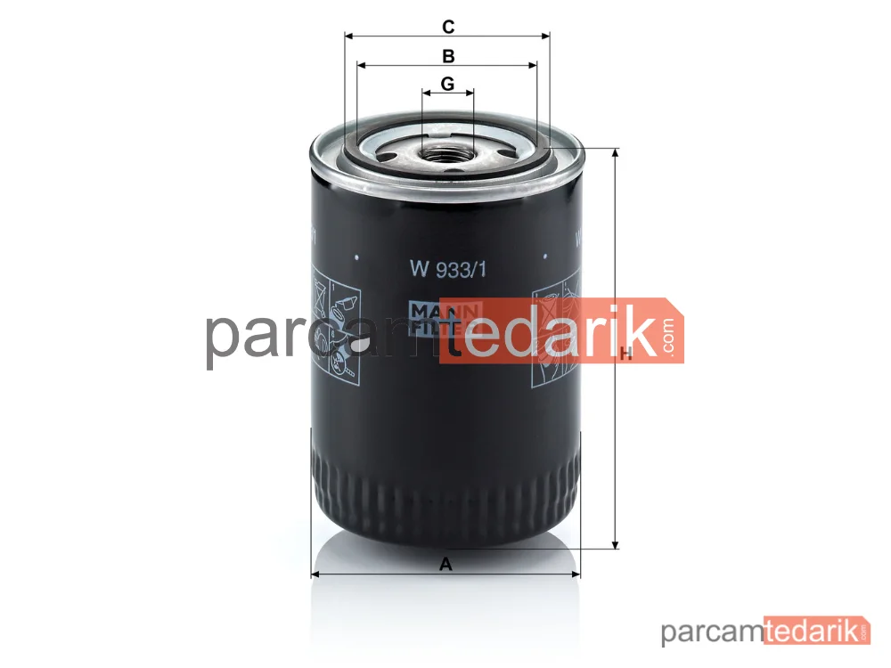 MANN FILTER W933/1 | Yağ Filtresi — Nissan Pick-Up 2.5 D 87-98