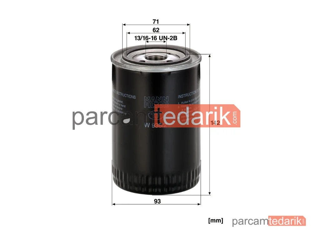 MANN FILTER W936/2 | Yağ Filtresi — Land Rover Range Rover I 3.5 4X4 70-81, Rover 2000-3500 3500 68-76