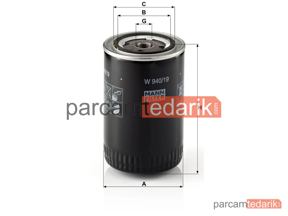 MANN FILTER W940/19 | Yağ Filtresi — Renault Trucks Manager 91-96