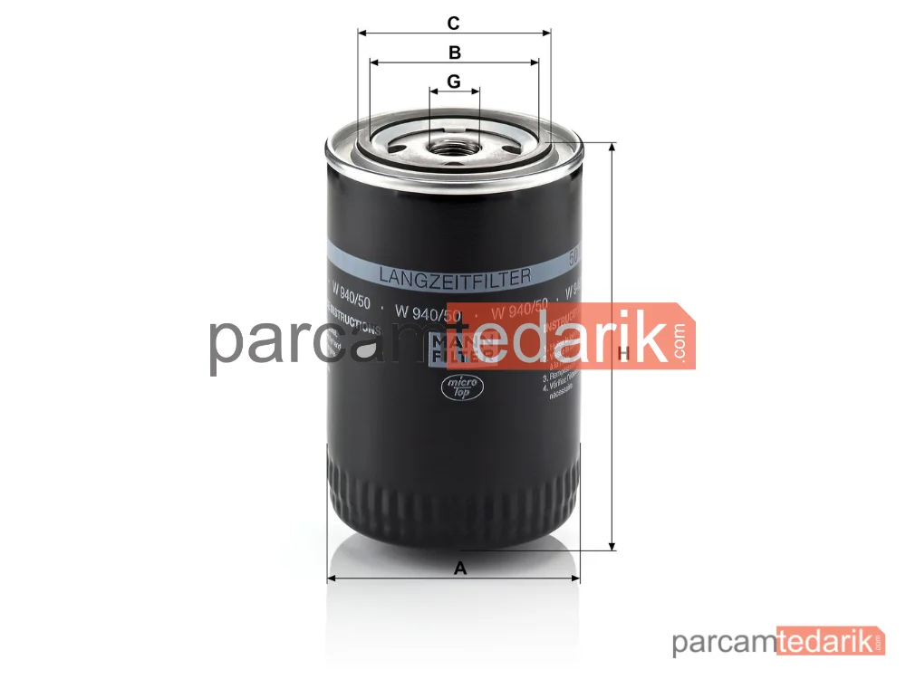 MANN FILTER W940/50 | Yağ Filtresi — Volkswagen Passat 1.9 TDİ 96-00