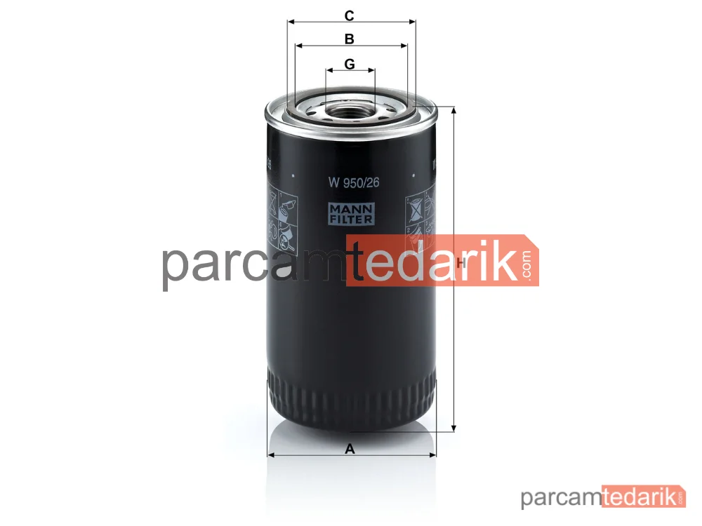 MANN FILTER W950/26 | Yağ Filtresi