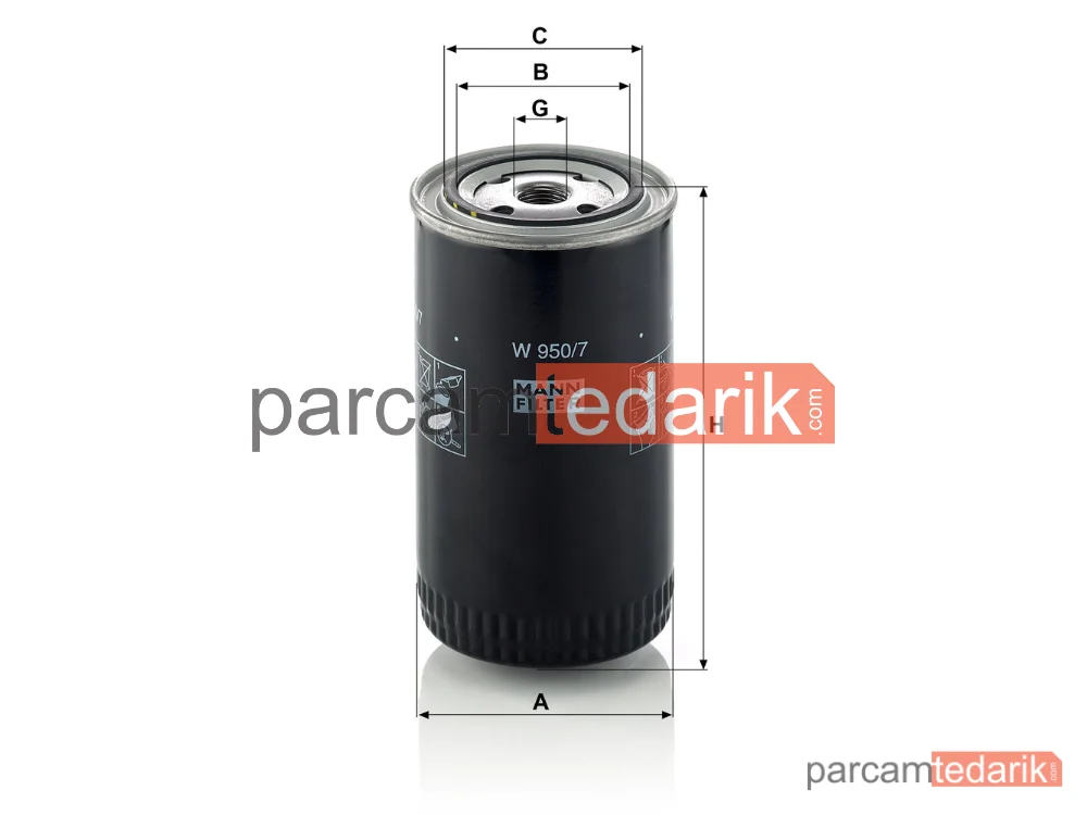 MANN FILTER W950/7 | Yağ Filtresi — Volkswagen LT 28-35 I 2. D 75-80