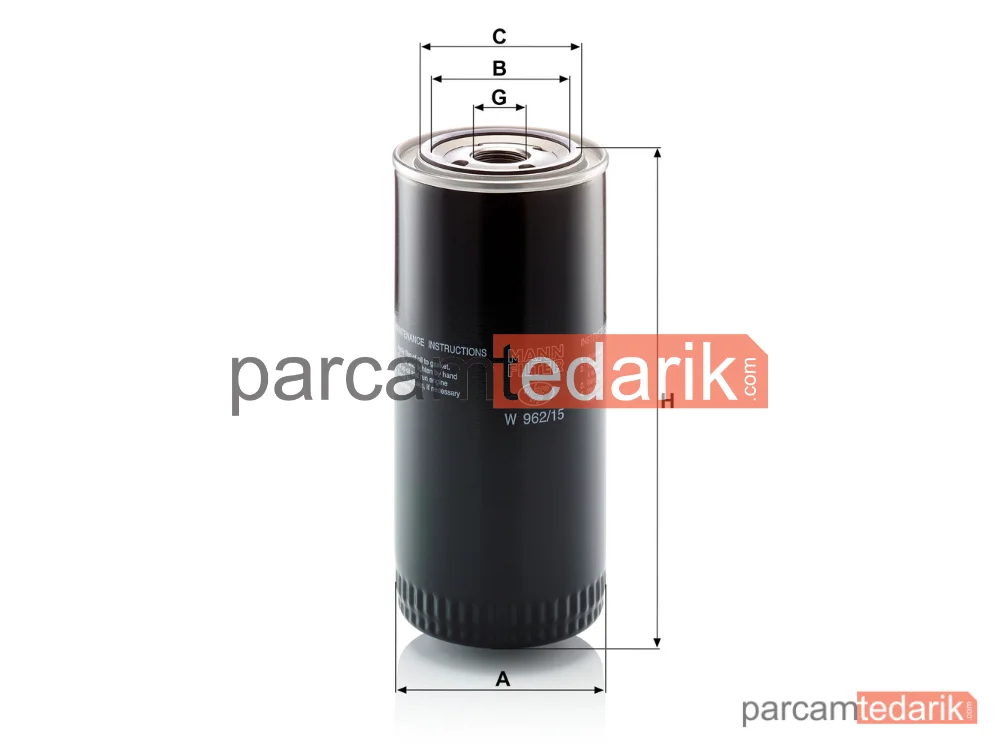 MANN FILTER W962/15 | Yağ Filtresi — Deutz-Fahr D07 80=>, DX 78=>