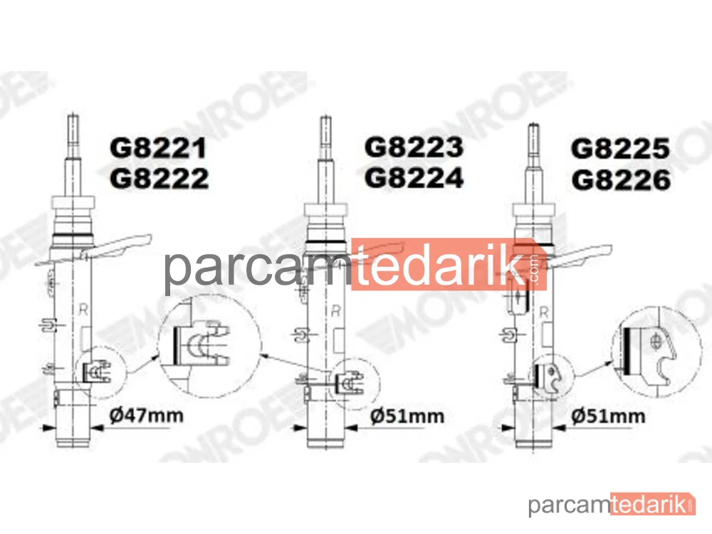 G8225 | Amortisör — Peugeot 208 I, DS DS 3, DS DS 3 Cabrio
