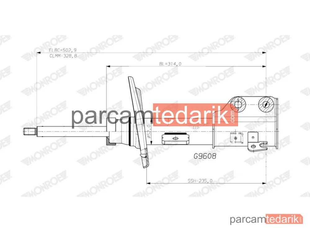 G9608 | Amortisör — Peugeot 208 II, Opel Corsa F, Opel Corsa F Kasa/eğik Arka