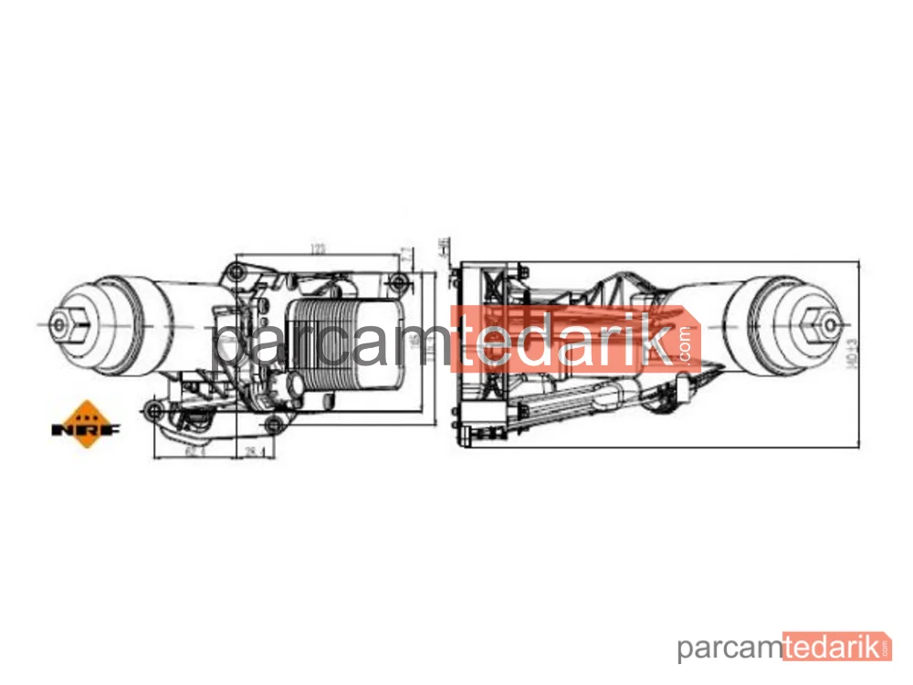 NRF 31877 | Yağ Filtre Gövdesi (Soğutuculu) — BMW F10-F30-G20-G30-G01-F15 (B47-B48)