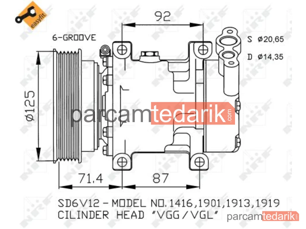 NRF 32259 | Klima Kompresörü — Nissan Kubistar Panelvan/Van, Renault Clio II, Renault Clio II Kasa/eğik Arka