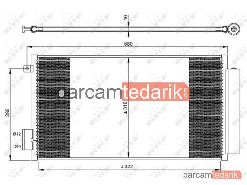 NRF 350061 | Klima Kondenseri — Fiat 500L, Fiat Egea Hatchback, Fiat Egea Sedan