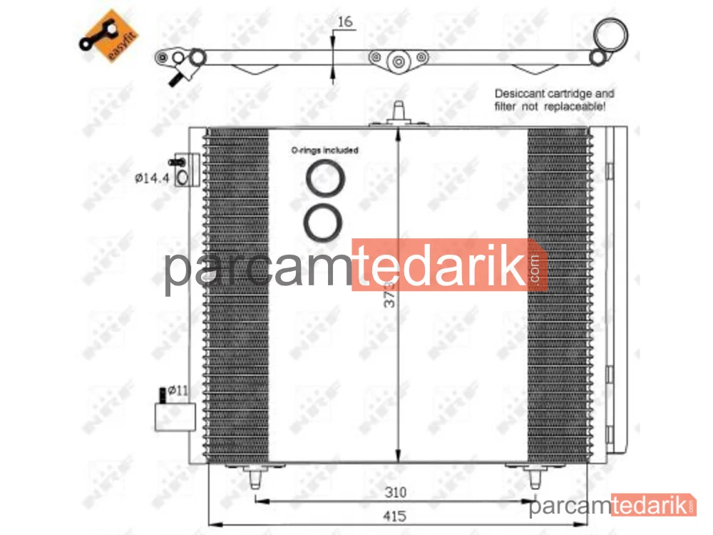 NRF 35405 | Klima Kondenseri — Citroën C2, Citroën C2 Enterprise, Citroën C3 Aircross I