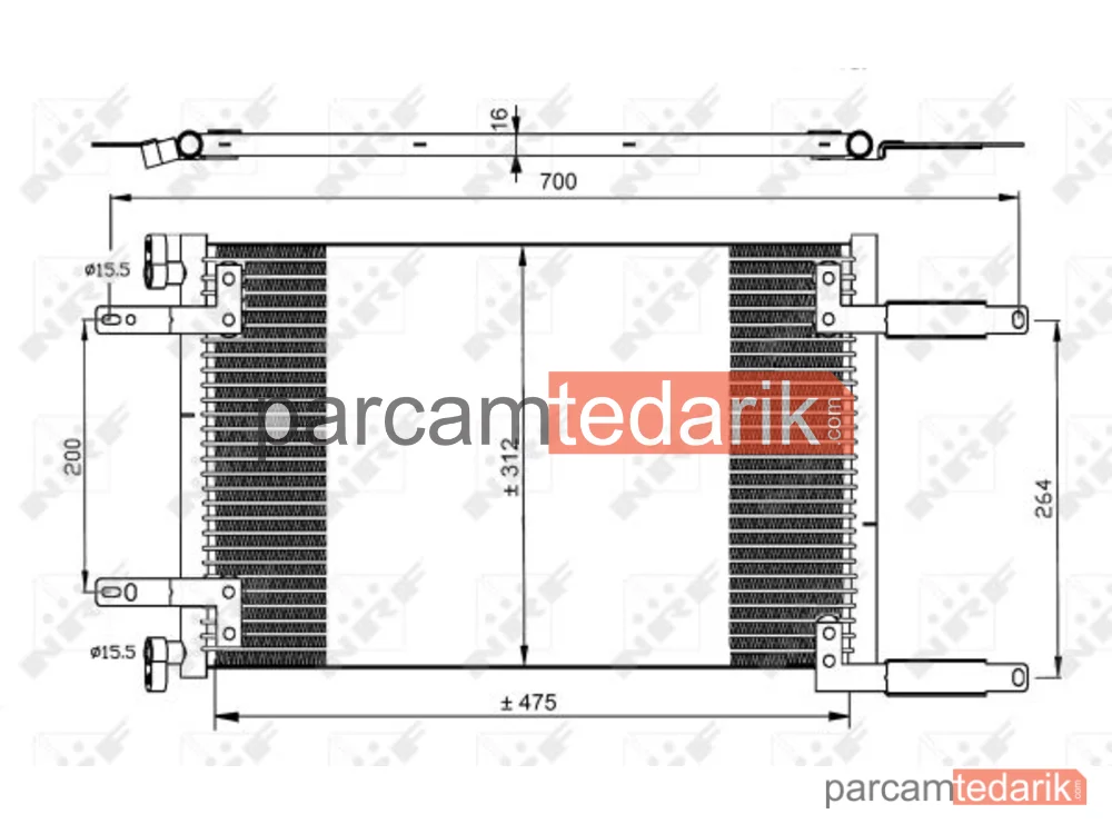 NRF 35493 | Klima Kondenseri — Fiat Doblo Kasa/büyük limuzin, Fiat Doblo MPV
