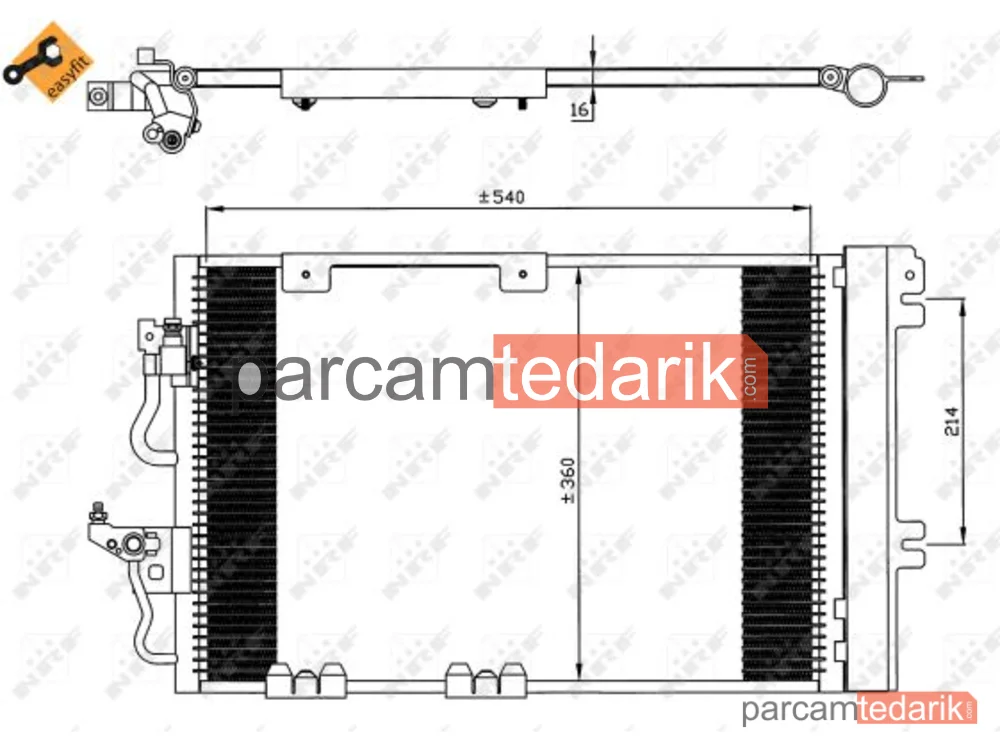 NRF 35554 | Klima Kondenseri — Opel Astra H, Opel Astra H Classic Sedan, Opel Astra H GTC