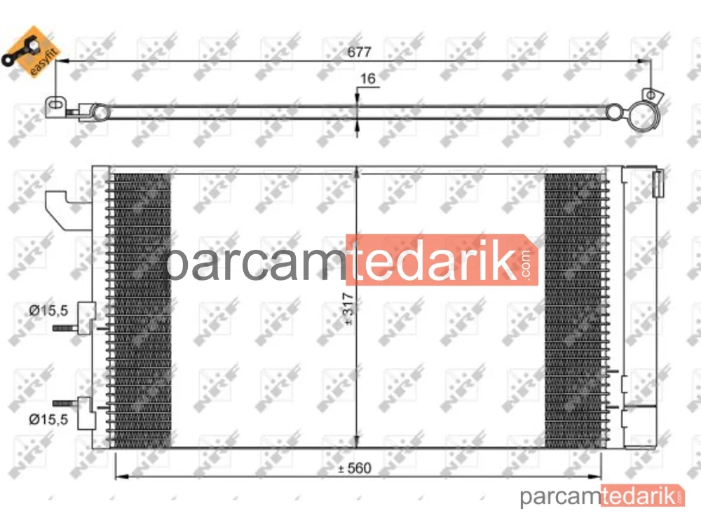 NRF 35883 | Klima Kondenseri — Fiat Panda, Fiat Panda Kasa/eğik Arka
