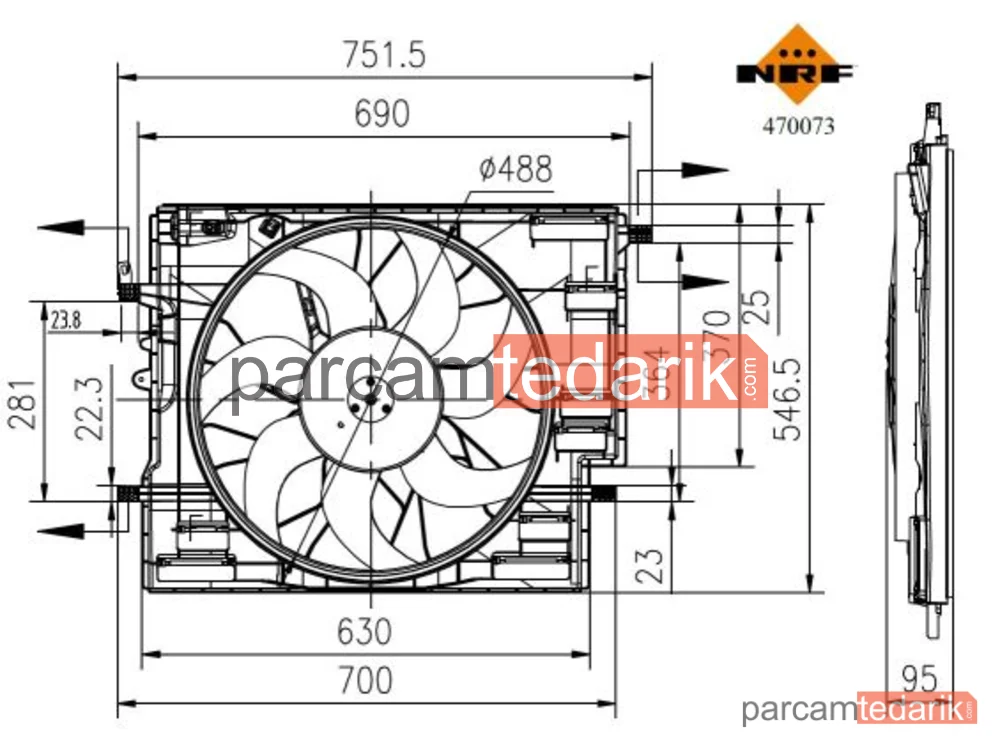 NRF 470073 | Fan Motoru — Volvo S60 III, Volvo S90 II, Volvo V60 I Cross Country