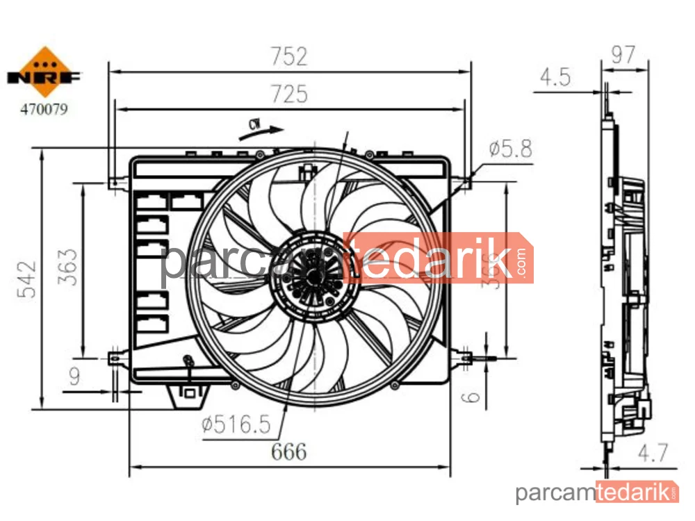NRF 470079 | Soğutma Fanı — Land Rover Discovery SPORT, Land Rover Discovery SPORT Van, Land Rover Range Rover Evoque