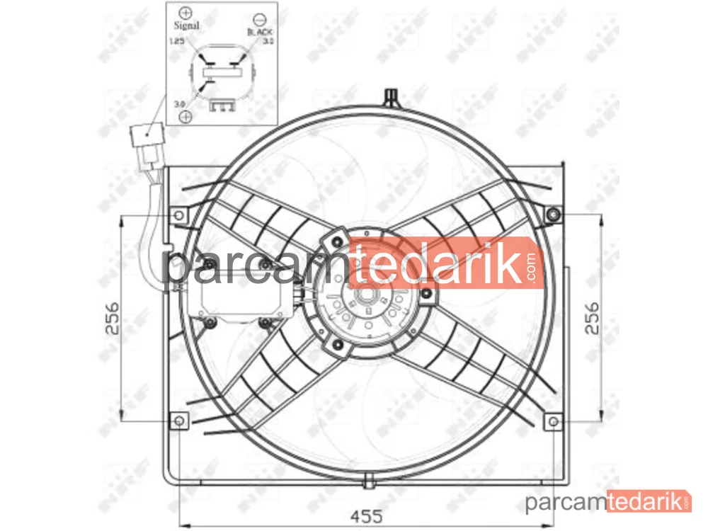 NRF 47442 | Soğutma Fanı — BMW E46 3.20D N47N Motor 228W