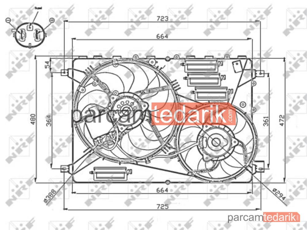 NRF 47755 | Soğutma Fanı — Land Rover Discovery SPORT, Land Rover Range Rover Evoque