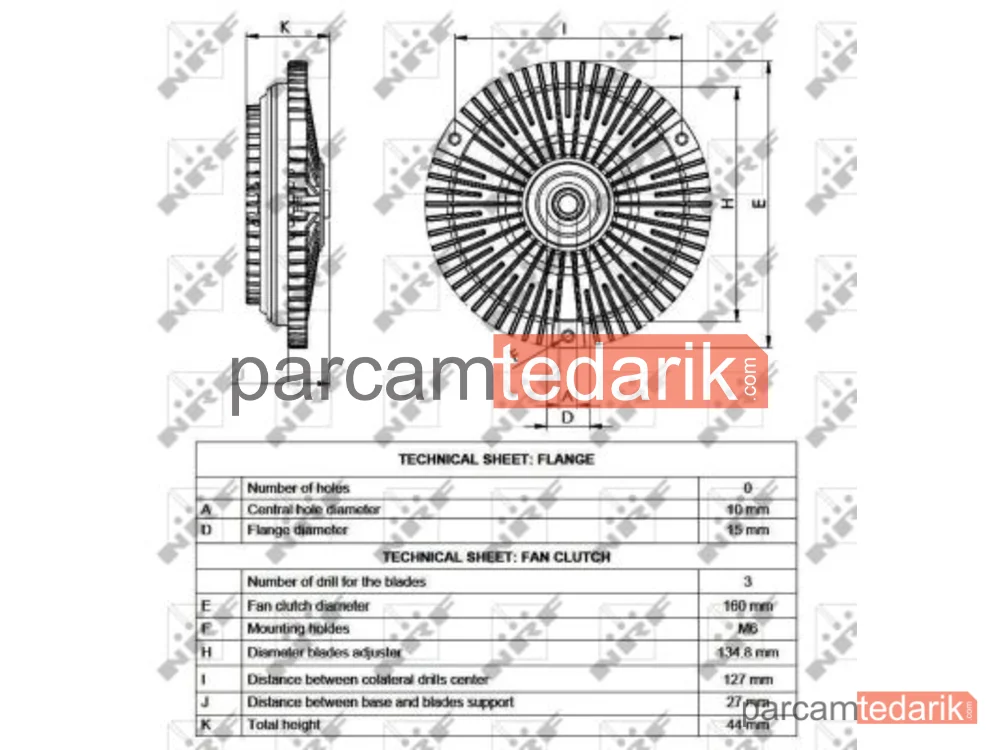 NRF 49535 | Soğutma Fanı — Mercedes SPRİNTER OM611 Termiği 3 Delik