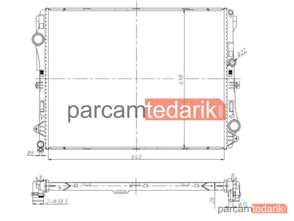NRF 50041 | Su Radyatörü — Mercedes W447 VITO-W213-W222 (Brazing)