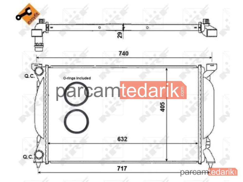 NRF 50539 | Su Radyatörü — Audi A4 B6, Audi A4 B6 Avant, Audi A4 B6 Cabrio