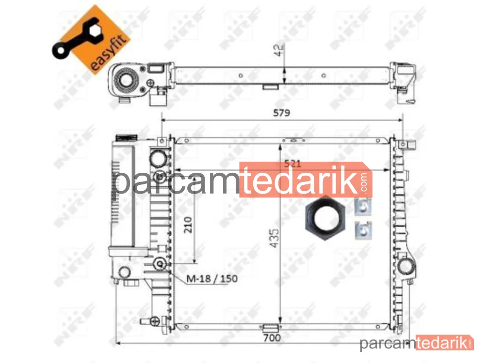 NRF 50564 | Su Radyatörü — BMW E34 M20-M50