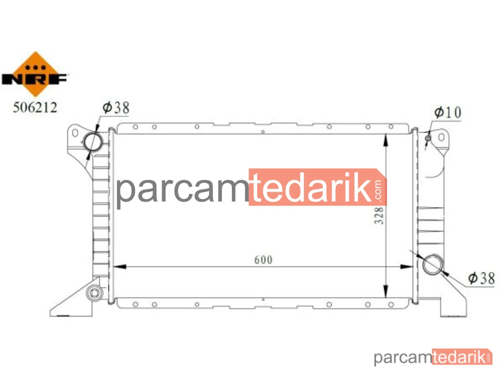 NRF 506212 | Su Radyatörü — Ford Transit Minibüs/Otobüs, Ford Transit Panelvan/Van, Ford Transit Platform şasi