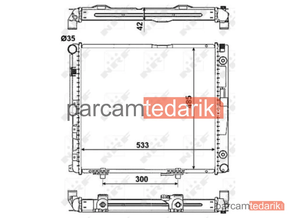 NRF 516573 | Su Radyatörü — Mercedes W124 M602-603 250-300D OTM.KLİMALI