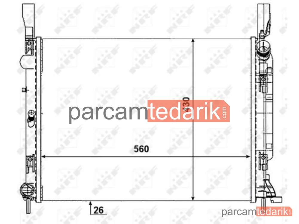 NRF 53001 | Su Radyatörü — Renault Kangoo BE BOP, Renault Kangoo Express