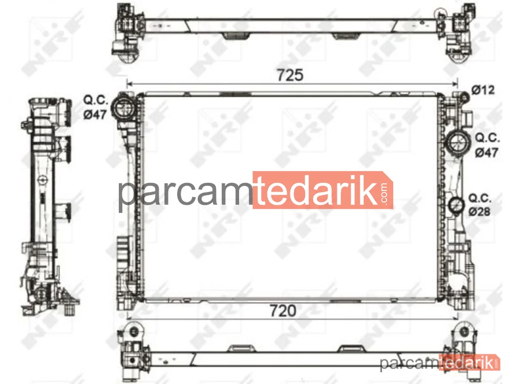 NRF 53113 | Su Radyatörü — Mercedes W204-212 M271 CGI-651 Otm. 6-7 VIT