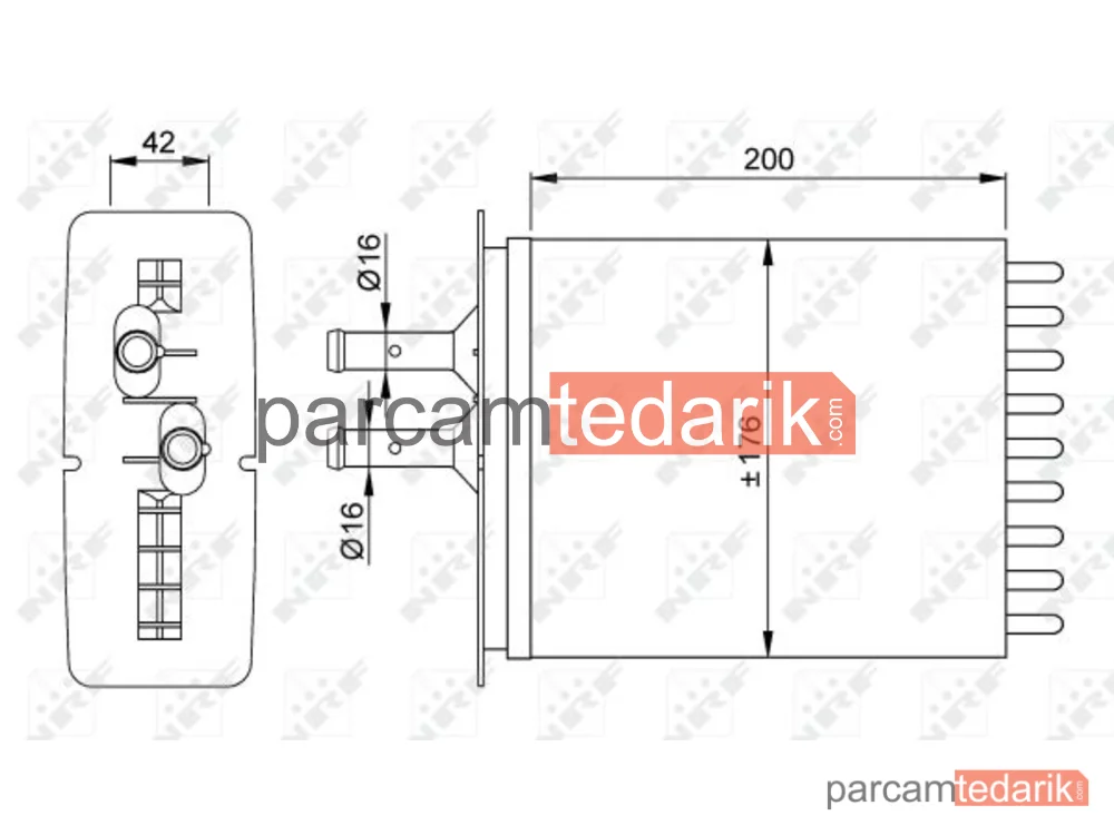 NRF 53205 | Kalorifer Radyatörü — Fiat Punto, Fiat Punto Cabrio, Fiat Punto Van
