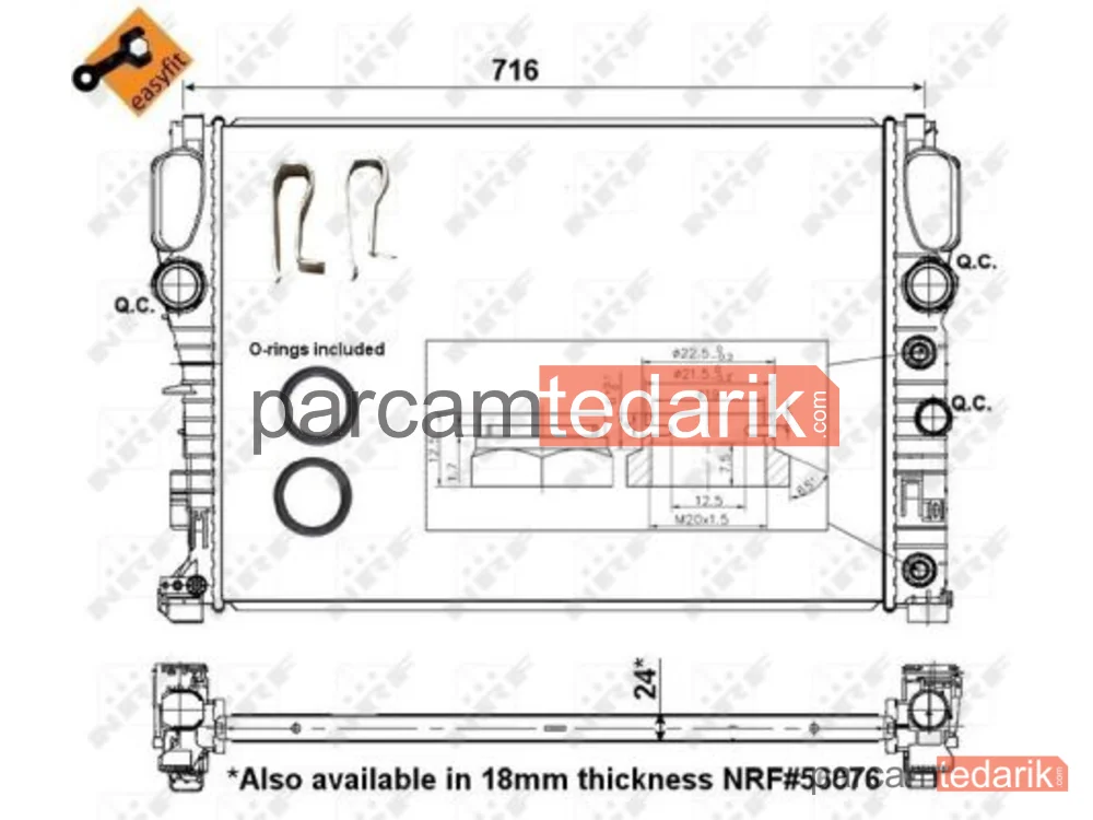 NRF 53423 | Su Radyatörü — Mercedes-Benz CLS, Mercedes-Benz E-Serisi, Mercedes-Benz E-Serisi T-Model