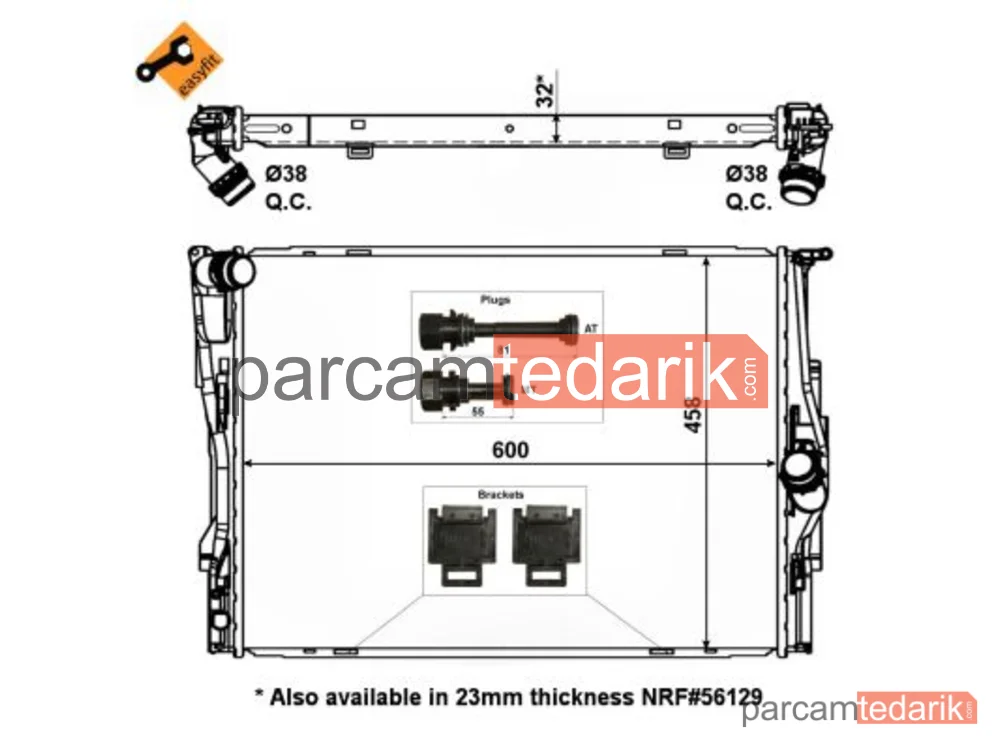 NRF 53473 | Su Radyatörü — BMW 1, BMW 1 Cabrio, BMW 3
