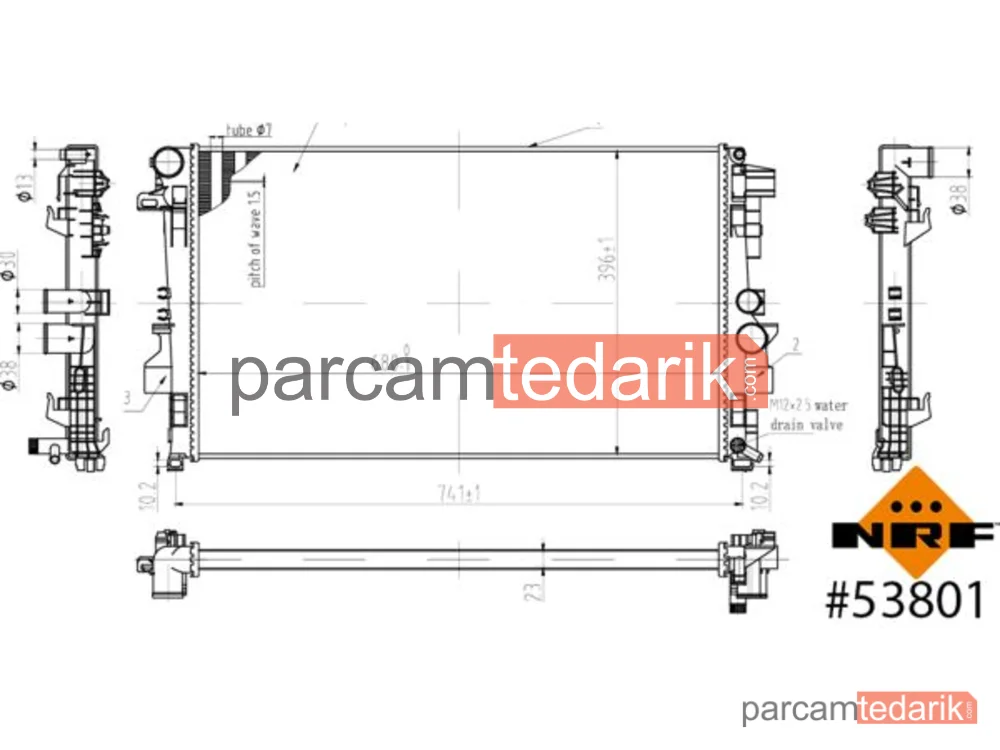 NRF 53801 | Su Radyatörü — Mercedes W639 M646 Vito