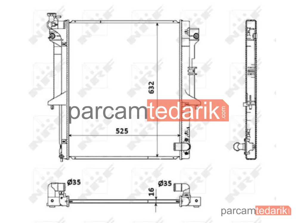 NRF 53907 | Su Radyatörü — Mitsubishi L200 / Triton, Mitsubishi L200 / Triton Platform şasi