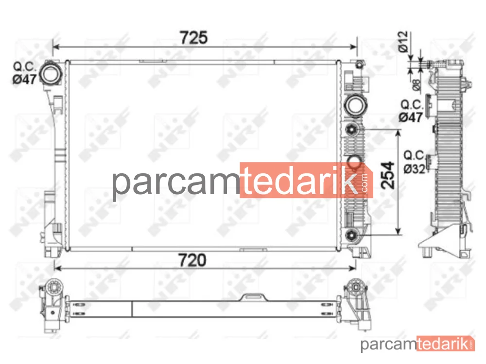 NRF 53968 | Su Radyatörü — Mercedes W204-212 OM651