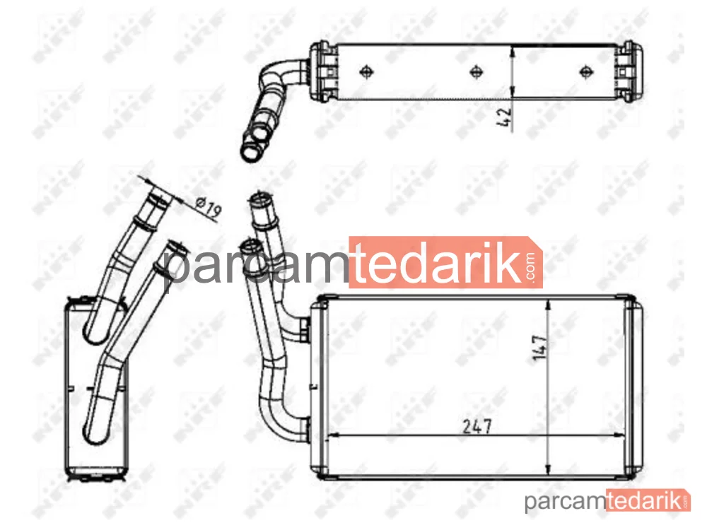 NRF 54228 | Kalorifer Radyatörü — Ford Transit Minibüs/Otobüs, Ford Transit Panelvan/Van, Ford Transit Platform şasi